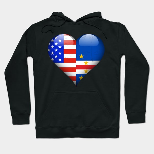 Half American Half Cape Verdean - Gift for Cape Verdean From Cape Verde Hoodie by Country Flags